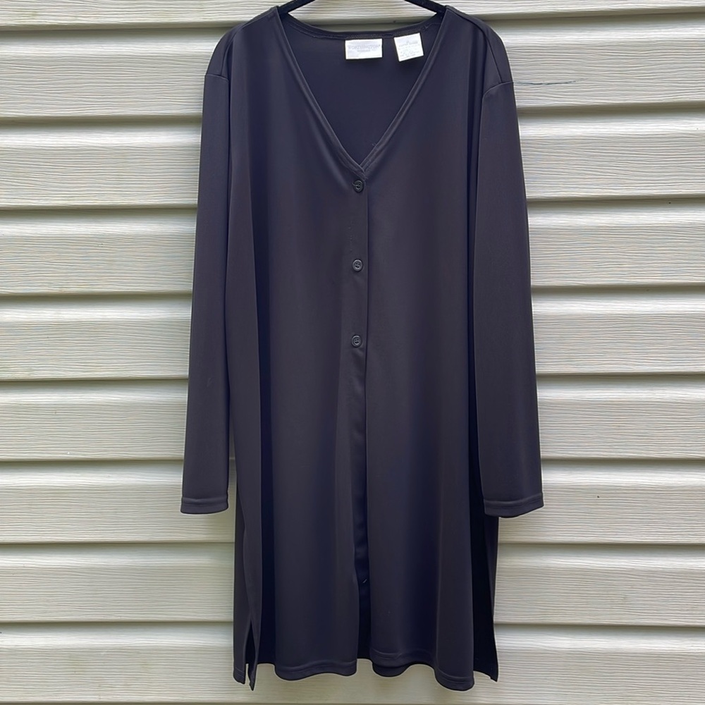 Worthington Black Button-Down Tunic Top